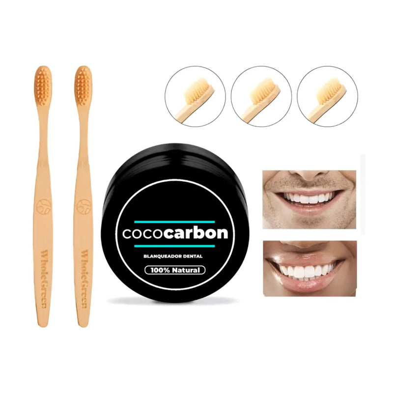Carbon Coco® - Blanqueador Dental Menta + Cepillo de Bambú
